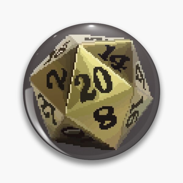 Item preview, Gold D20 Pixel Art designed and sold by Twizard.