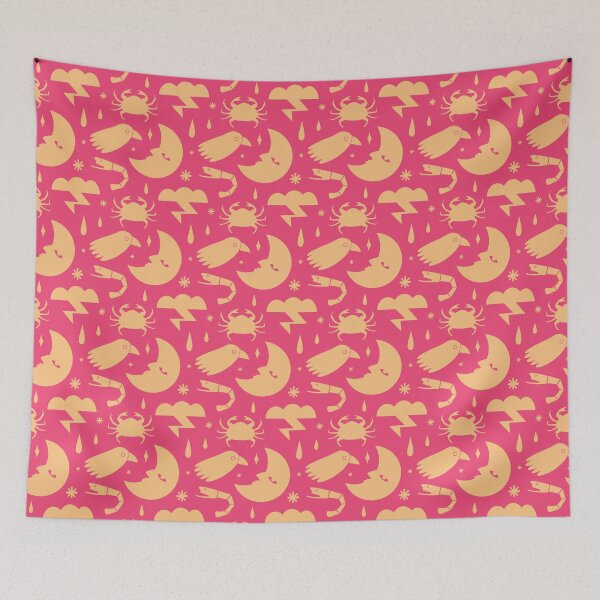 Item preview, Moon, Crab, Bird, Shrimp - pink designed and sold by lupomanaro.