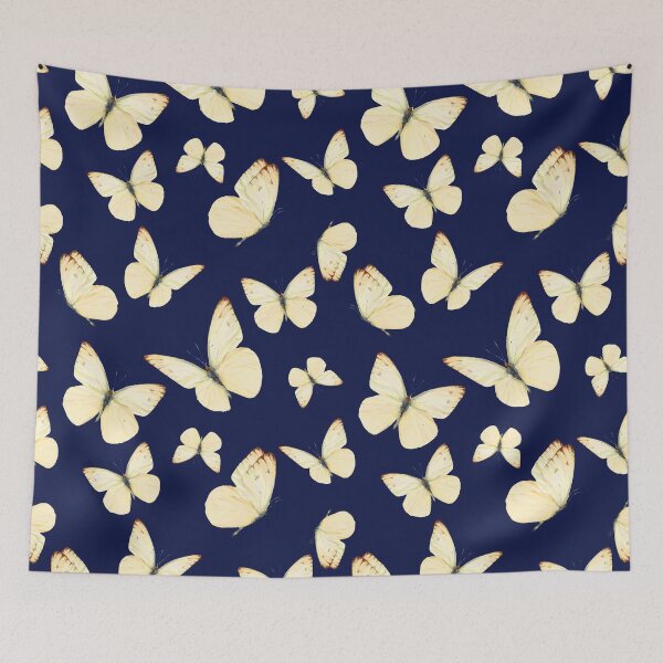 Item preview, Soft Yellow Butterflies in the garden (Dark Background) designed and sold by Jelly Bear.