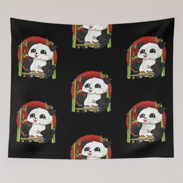 Item preview, Cute Sushi Eating Panda Chibi Kawaii Japanese Foodie designed and sold by justbejoker.