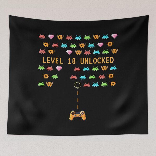 Item preview, Level 18 Unlocked - Video Gamer celebrates 18th Birthday designed and sold by Rhu Creations.