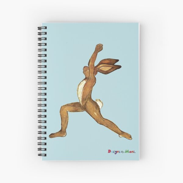 Whimsical Yoga Bunny Rabbit Spiral Notebook