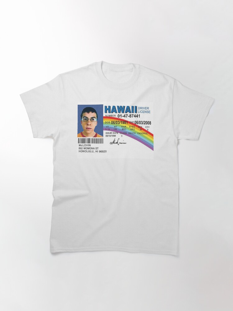 mclovin license shirt