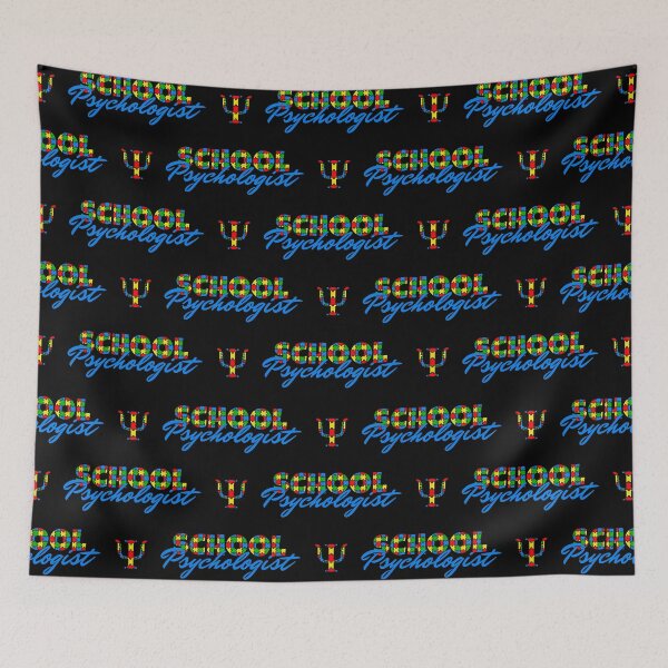 Item preview, School Psychologist Autism Puzzle Blue Design With Black Background designed and sold by Rosinda.