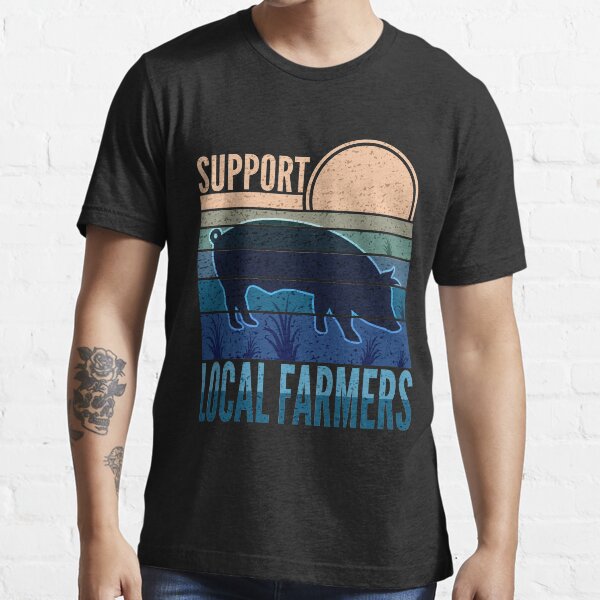 Support Local Farmers - Pig Silhouette Essential T-Shirt