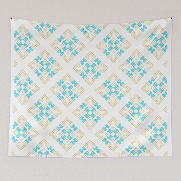 Item preview, Turquoise and Gold Squares designed and sold by ritusdesigns.