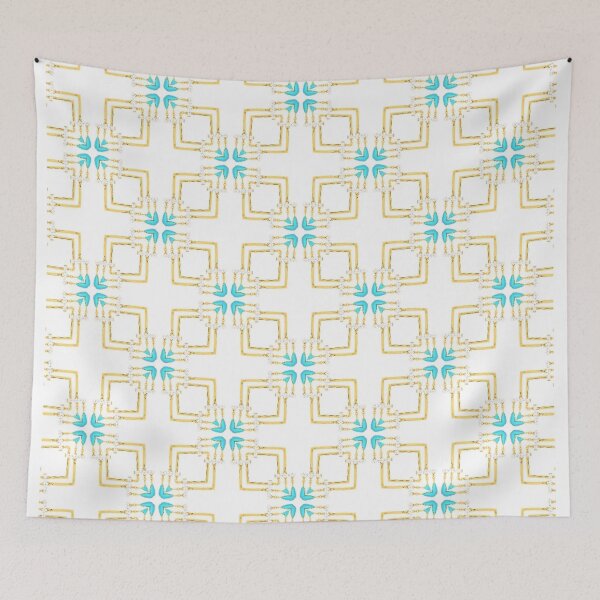 Item preview, Gold Squares with Turquoise Gems designed and sold by ritusdesigns.