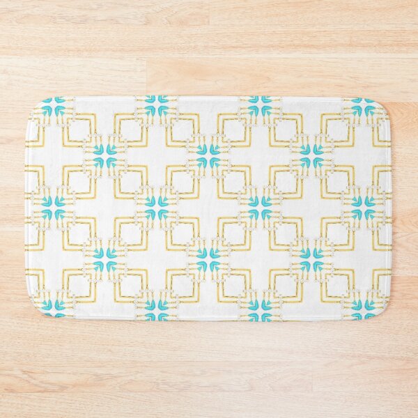 Item preview, Gold Squares with Turquoise Gems designed and sold by ritusdesigns.