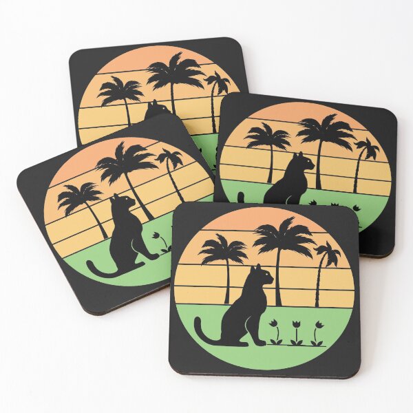 Item preview, summer / black cat / palm trees designed and sold by ramazis.