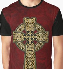 Celtic Cross in gold colors Graphic T-Shirt