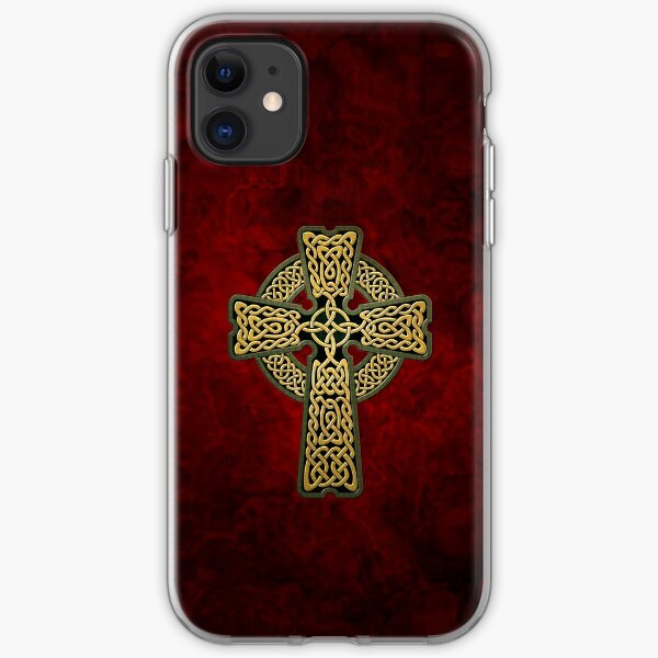 Celtic Cross in gold colors iPhone Soft Case