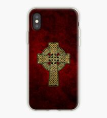 Celtic Cross in gold colors iPhone Case