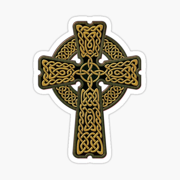 Gold Cross Stickers Redbubble - bright golden cross necklace roblox