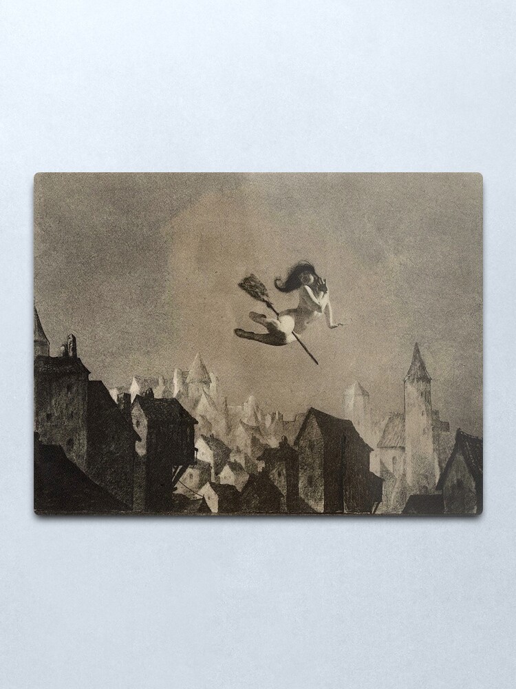 Alternate view of Off for the Sabbot, by William Mortensen Metal Print