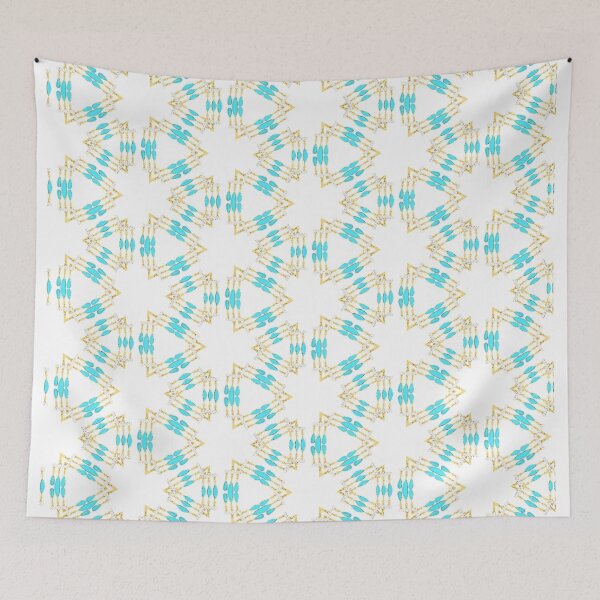 Item preview, Gold and Turquoise Flowers designed and sold by ritusdesigns.