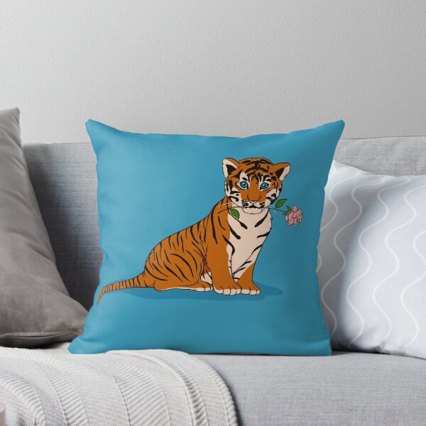 Item preview, Tiger cub with a rose designed and sold by BookshireCat.