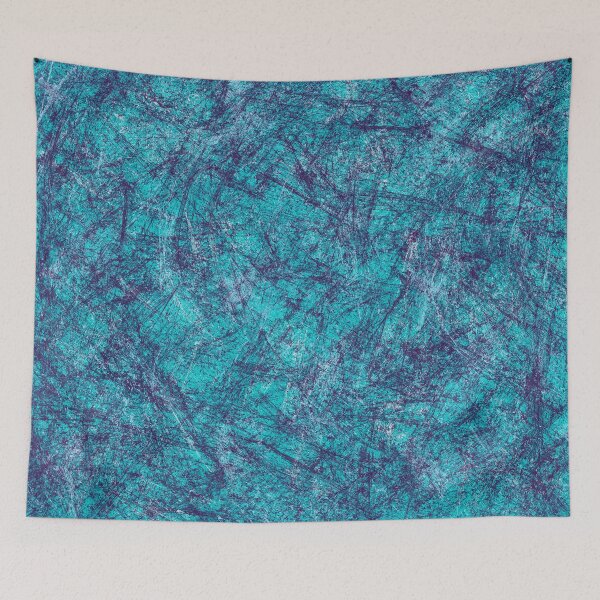 Item preview, Turquoise and Blue Stringy Lines Abstract Pattern designed and sold by AMSonArt.