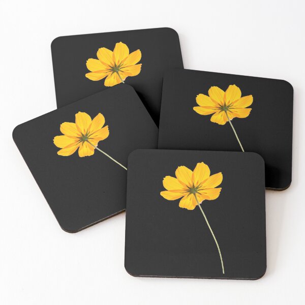 Item preview, Yellow Cosmos Flowers Spring Gift Beautiful Nature Black designed and sold by yasmh.