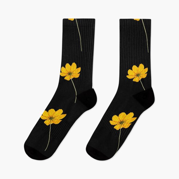 Item preview, Yellow Cosmos Flowers Spring Gift Beautiful Nature Black designed and sold by yasmh.