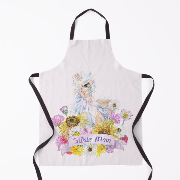 Item preview, Silkie Mom - White Silkie with Sunflowers and Daisy Flowers designed and sold by becca-boyce.