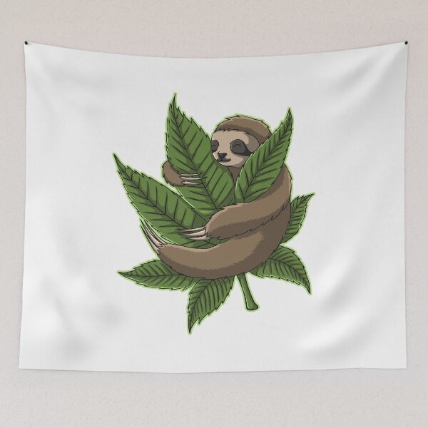 Item preview, Sloth Weed Leaf - Stoner Weed Lover designed and sold by cannabipedia420.