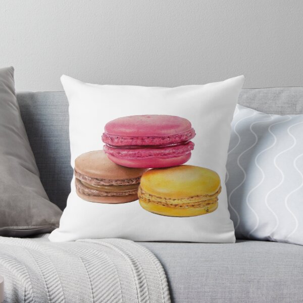 3 Macarons Throw Pillow
