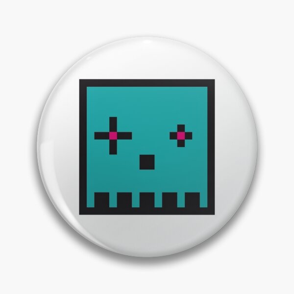 Item preview, Aqua Green Square Skull Pixel Art Retro Video Games designed and sold by LizardGlow.