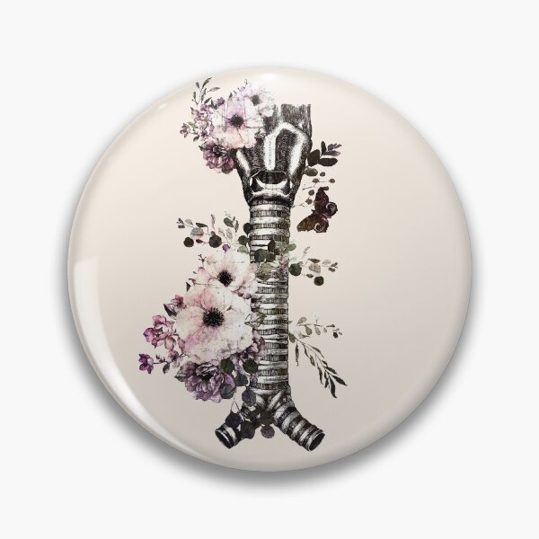 Item preview, Human larynx, pink flowers anatomy art, speech pathology, vintage watercolor designed and sold by Collagedream.