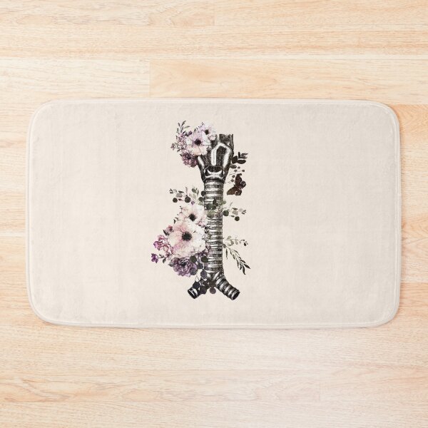 Item preview, Human larynx, pink flowers anatomy art, speech pathology, vintage watercolor designed and sold by Collagedream.