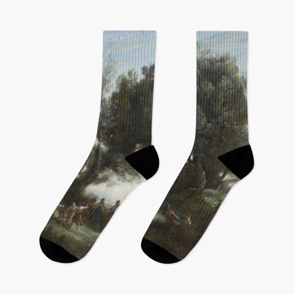 Item preview, A Morning. The dance of the Nymphs by Jean-Baptiste Camille Corot designed and sold by IndieArtDream.