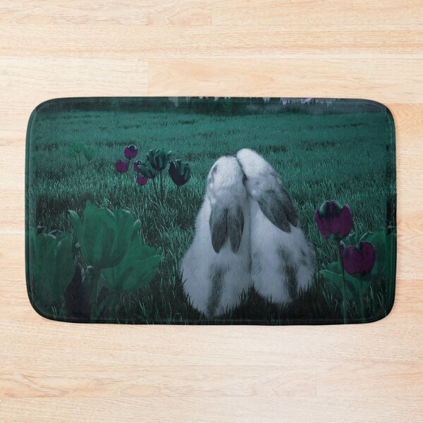 Item preview, Rabbits Romantic night with a full moon purple green designed and sold by Susanne Margarete Lutz.