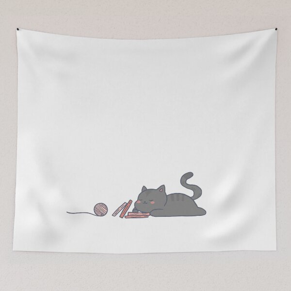 Item preview, Sleepy Study Black Cat With a Ball of Yarn designed and sold by LittleFlairTee.