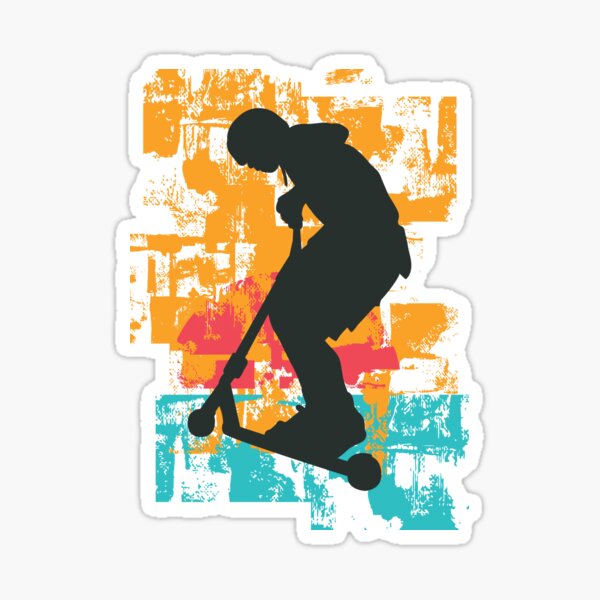 Scooter rétro Sticker