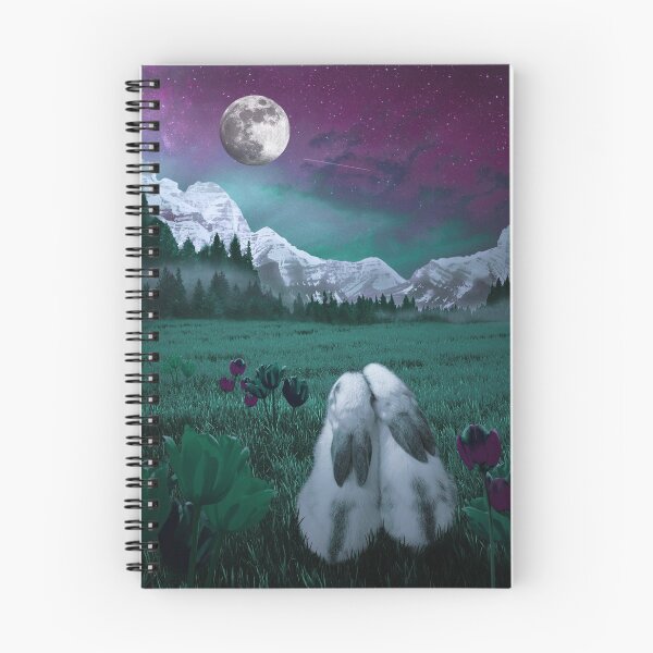 Item preview, Rabbits Romantic night with a full moon purple green designed and sold by Susanne Margarete Lutz.