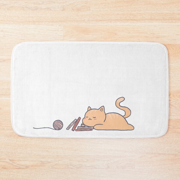 Item preview, Sleepy Study Orange Cat With a Ball of Yarn designed and sold by LittleFlairTee.