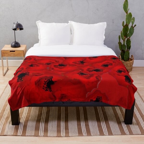 Item preview, Red poppy - poppies - poppy blossoms - all over print - photo design in bright red designed and sold by kikidu21.