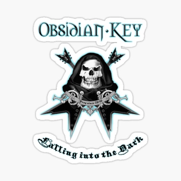 Obsidian Key - Falling Into The Dark - Skull, Guitars Sticker