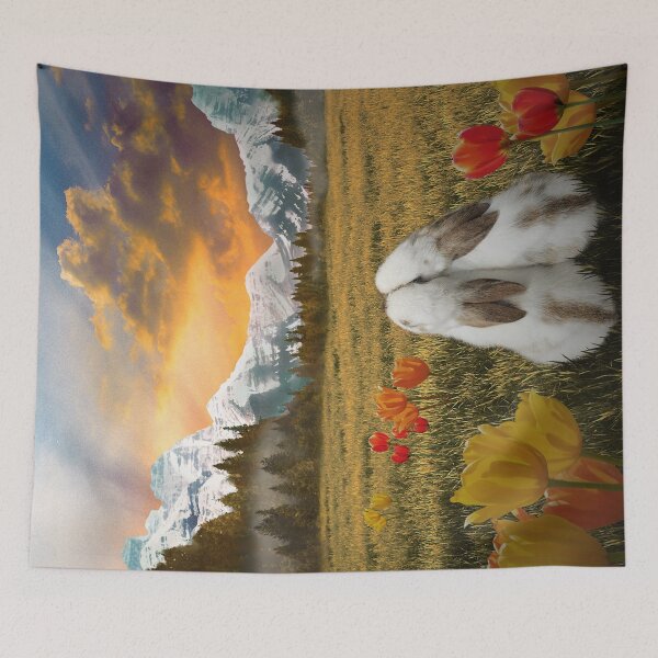Item preview, Bunnies romantic sunrise designed and sold by Susanne Margarete Lutz.