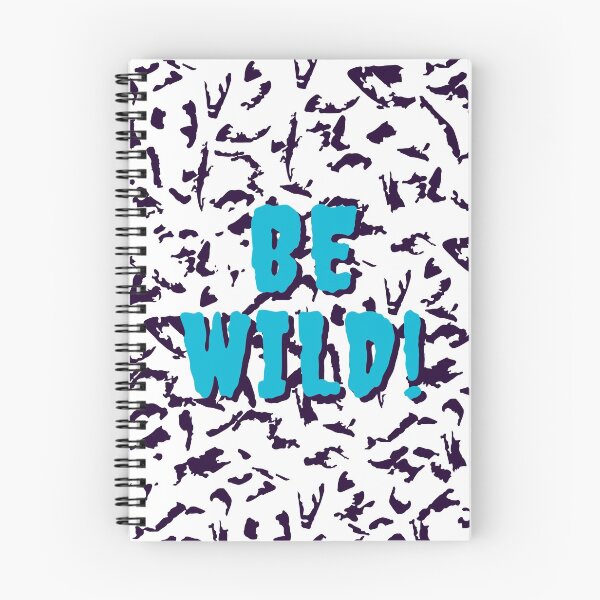 Item preview, Be Wild Bold text typography : Fun, motivational and inspirational quotes with bright colorful minimalist rad pop art in blue 1980s retro hipster style Memphis pattern background designed and sold by Inside Head.