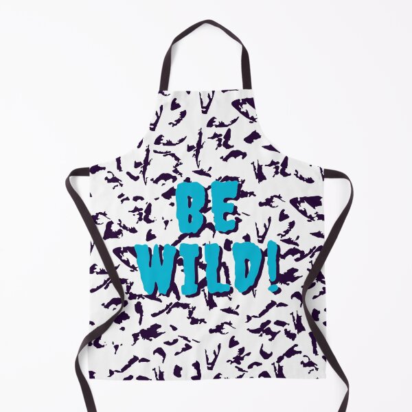 Item preview, Be Wild Bold text typography : Fun, motivational and inspirational quotes with bright colorful minimalist rad pop art in blue 1980s retro hipster style Memphis pattern background designed and sold by Inside Head.