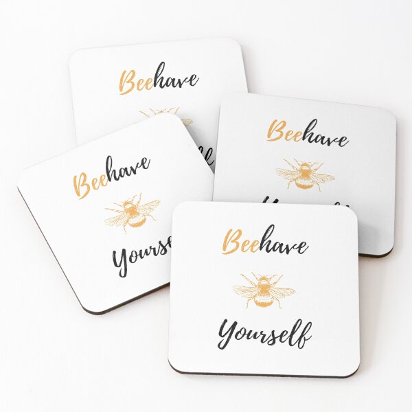 Item preview, Beehave yourself - Cute and funny Bee Quote designed and sold by WildBerryArt.