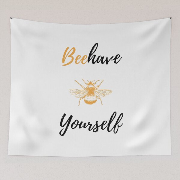 Item preview, Beehave yourself - Cute and funny Bee Quote designed and sold by WildBerryArt.