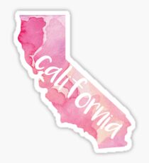 California - pink watercolor, handwritten Sticker