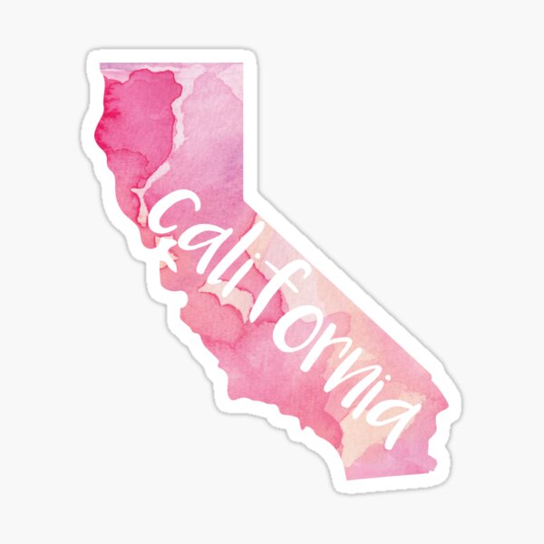 Item preview, California - pink watercolor, handwritten designed and sold by gracehertlein.