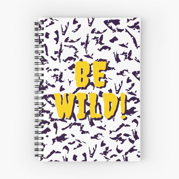Item preview, Be Wild Bold text typography : Fun, motivational and inspirational quotes with bright colorful minimalist rad pop art in yellow 1980s retro hipster style Memphis pattern background designed and sold by Inside Head.