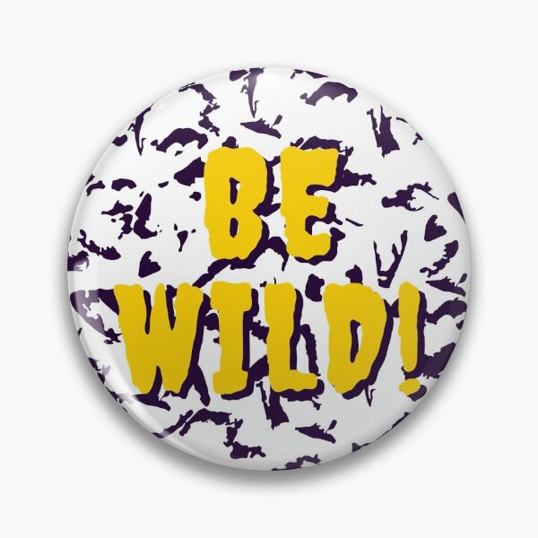 Item preview, Be Wild Bold text typography : Fun, motivational and inspirational quotes with bright colorful minimalist rad pop art in yellow 1980s retro hipster style Memphis pattern background designed and sold by Inside Head.