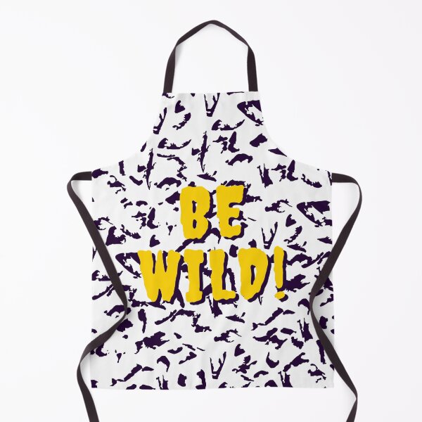Item preview, Be Wild Bold text typography : Fun, motivational and inspirational quotes with bright colorful minimalist rad pop art in yellow 1980s retro hipster style Memphis pattern background designed and sold by Inside Head.