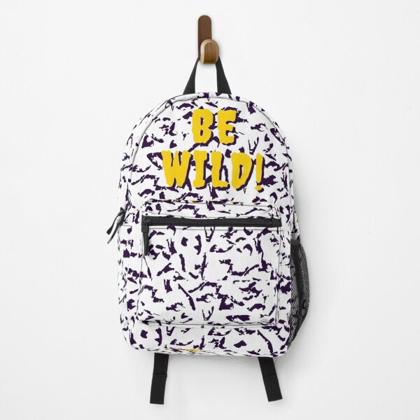 Item preview, Be Wild Bold text typography : Fun, motivational and inspirational quotes with bright colorful minimalist rad pop art in yellow 1980s retro hipster style Memphis pattern background designed and sold by Inside Head.