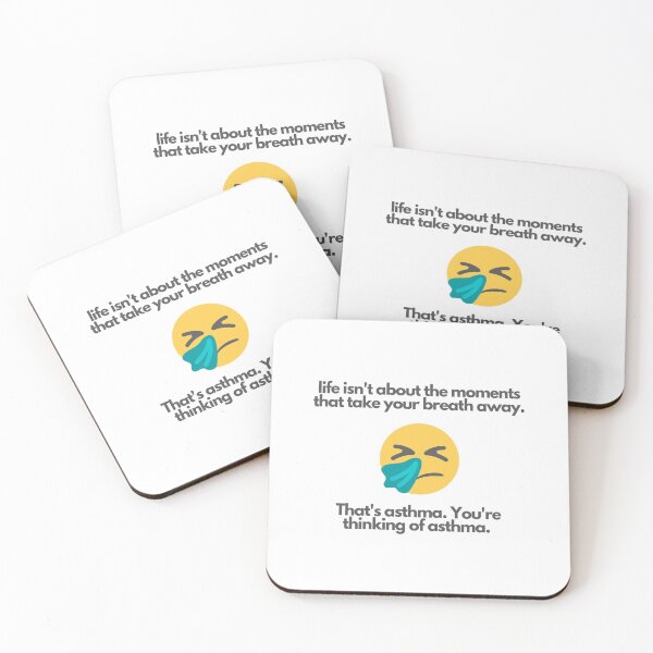 Item preview, Funny Asthma Quote with emoji designed and sold by WildBerryArt.