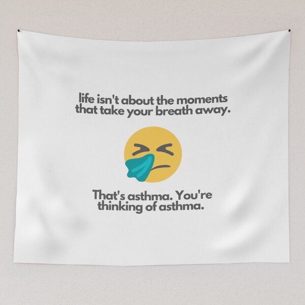 Item preview, Funny Asthma Quote with emoji designed and sold by WildBerryArt.